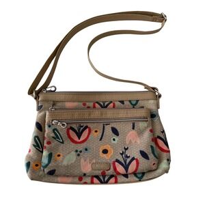 Relic Floral Print Crossbody Bag Tan Khaki Multicolor Shoulder Bag